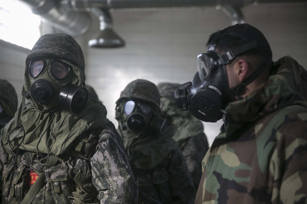 Gas Chamber: ROK Marines, 3/3 train CBRN contamination