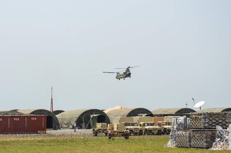 Task Force Iron Knights' final Chinook flight in Liberia