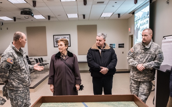 Barbara A. Sisson, assistant chief Army Reserve, and Raymond F. Rees visit and tour Joint Base McGuire-Dix-Lakehurst, NJ