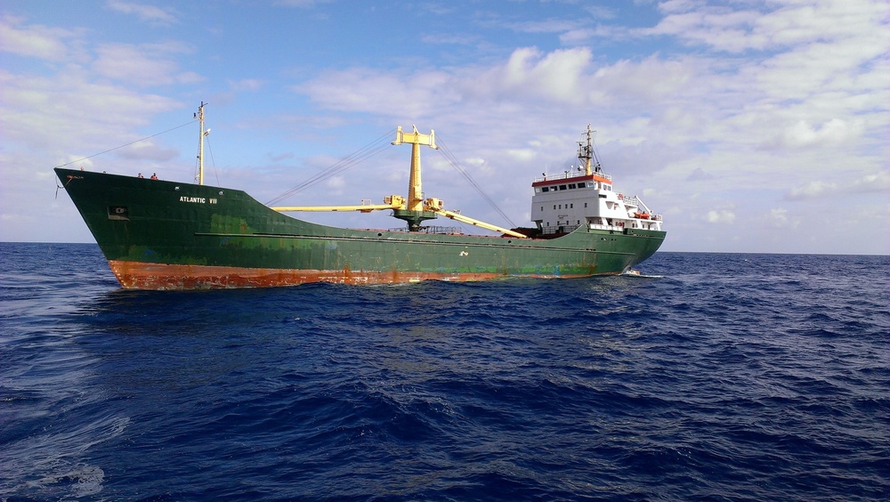 Coast Guard nabs smugglers onboard a coastal freighter and its delivery vessel following drug shipment transfer at sea north of Puerto Rico