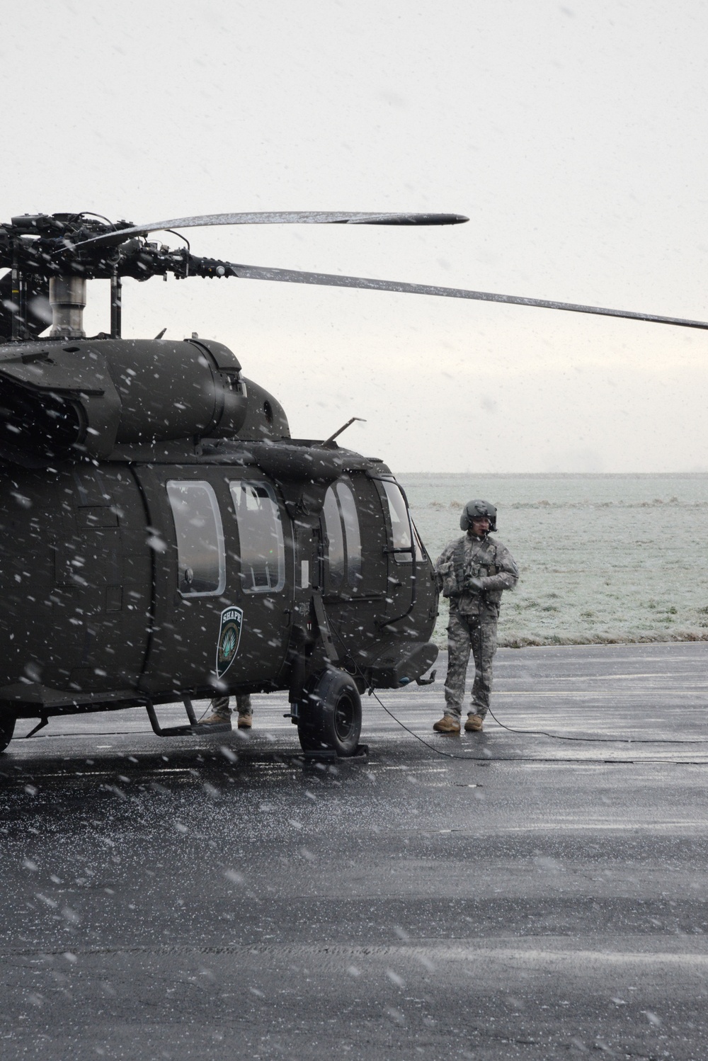 Pre-flight checks of a UH-60 Black Hawk