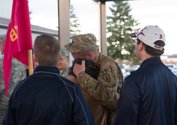 Family and friends gather to welcome Soldiers from the 787th Ordnance Company home from deployment