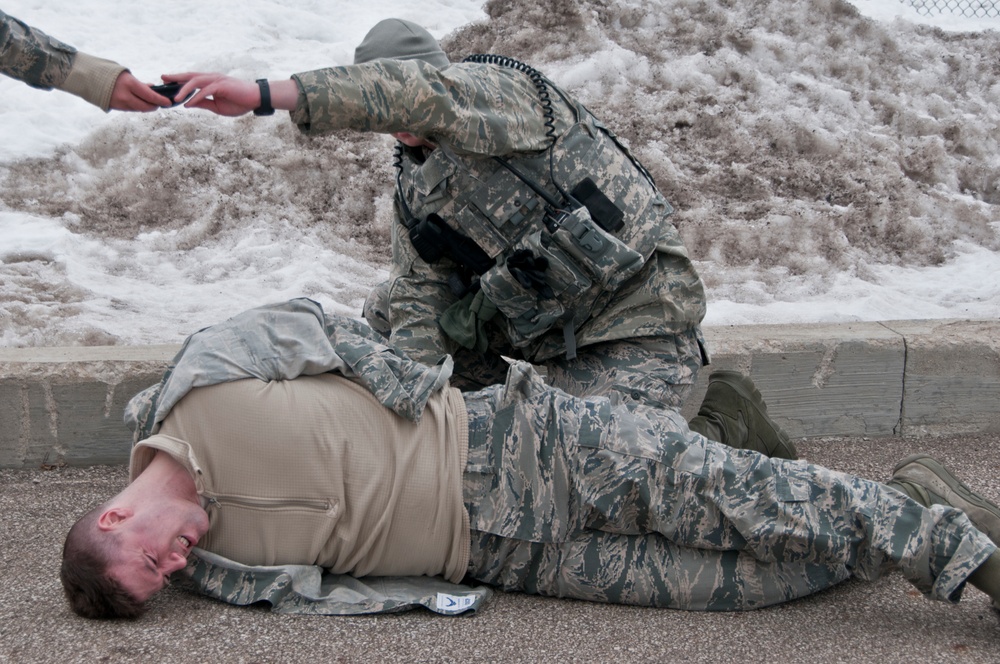 179th Security Forces Squadron trains on gate challenges