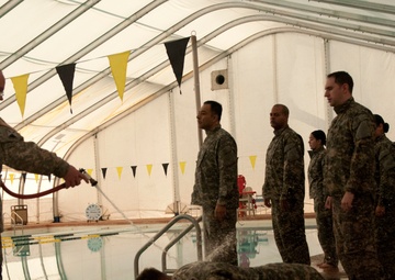 Public affairs learns water survival in the desert