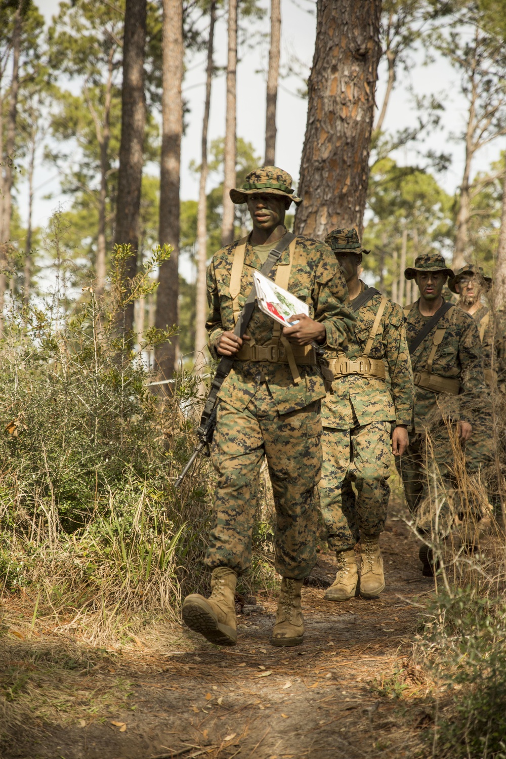 Marine recruits learn essential land navigation on Parris Island, S.C.