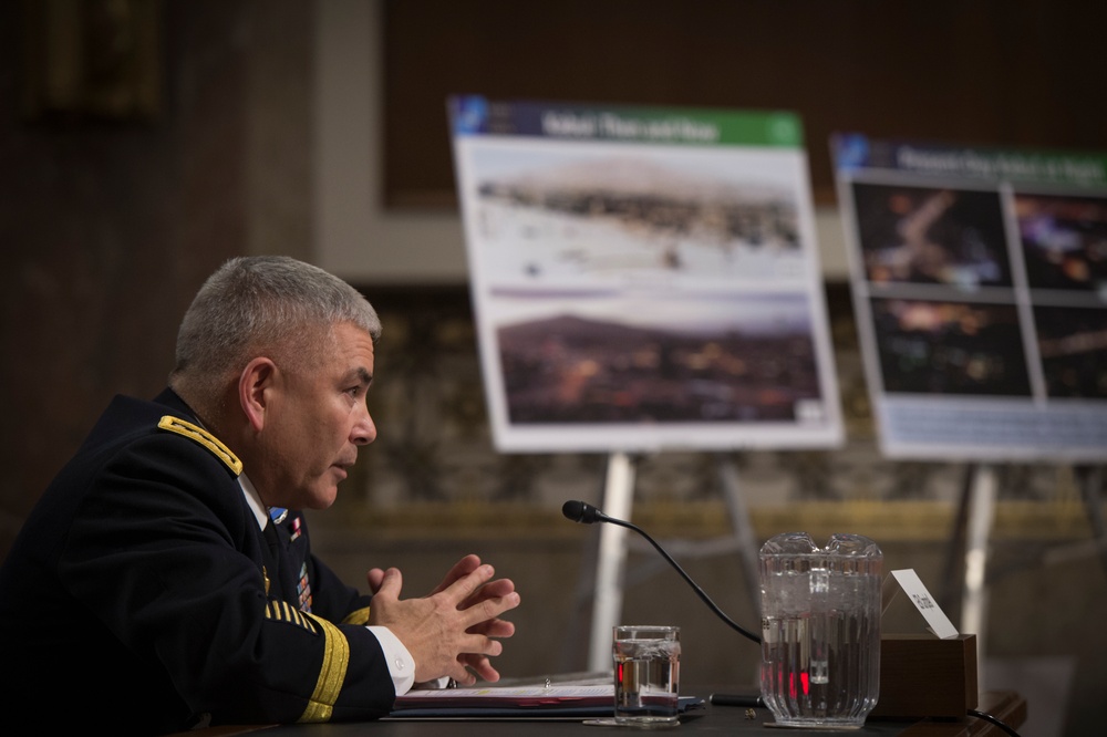 Army Gen. John F. Campbell speaks during Senate Armed Services Committee hearing