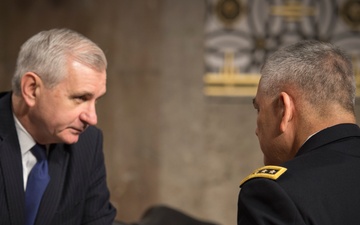 Army Gen. John F. Campbell speaks during Senate Armed Services Committee hearing