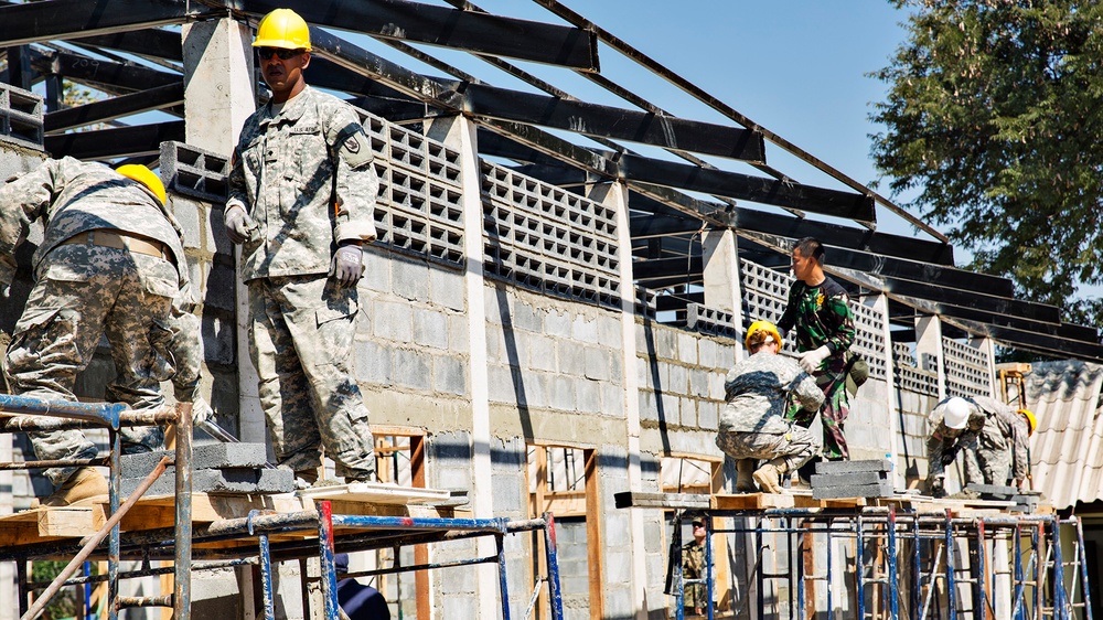 U.S. Army, Royal Thai Air Force, Indonesian Marine Corps Engineers Continue Construction at Ban Sub Prik