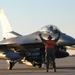 113th Wing crew chief prepares an F-16C for launch