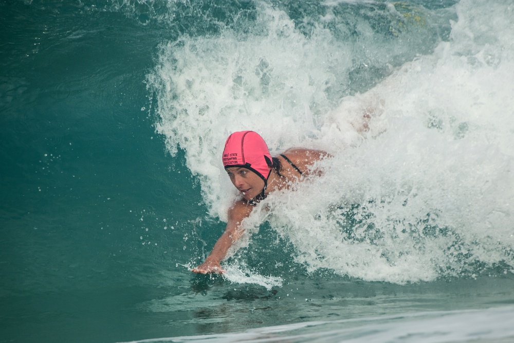 Bodysurfers compete at Pyramid Rock