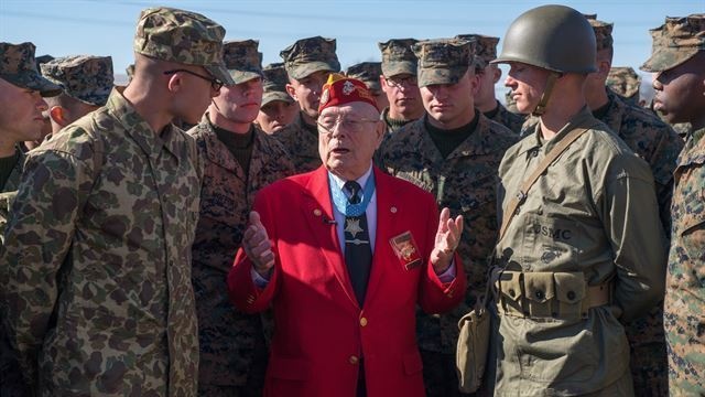 Survivors honored, remember battle for Iwo Jima 70 years ago