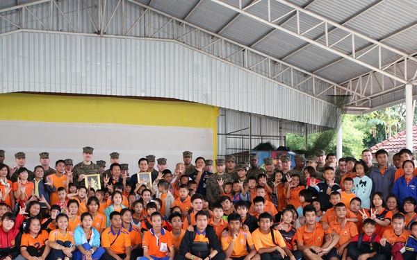 U.S. and Thai service members volunteer at school for disabilities