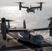 Ospreys take off from USS Bonhomme Richard