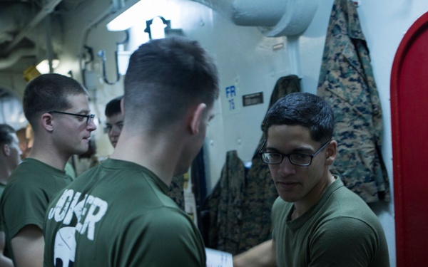 Marines and Sailors conduct a Replenishment at Sea