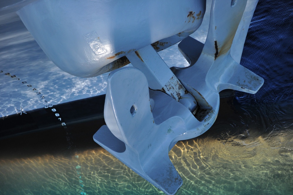 USS America (LHA 6): Feb. 13 anchor drop test