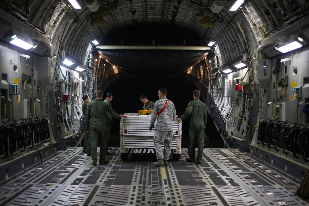 C-17 cargo offload in Utapao
