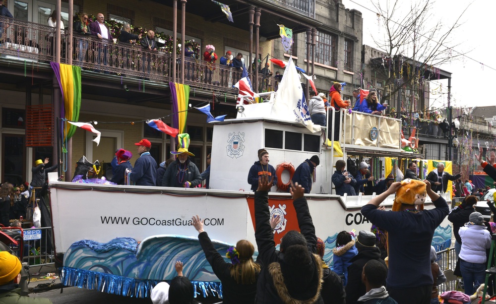 Coast Guard float in Mardi Gras Parade