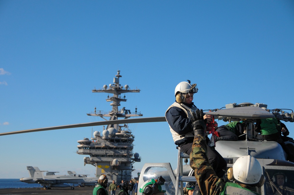 USS George H.W. Bush conducts training operation