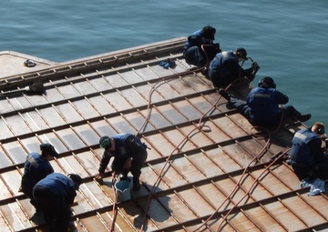 Incredible progress by the USS Germantown's corrosion control assistance team