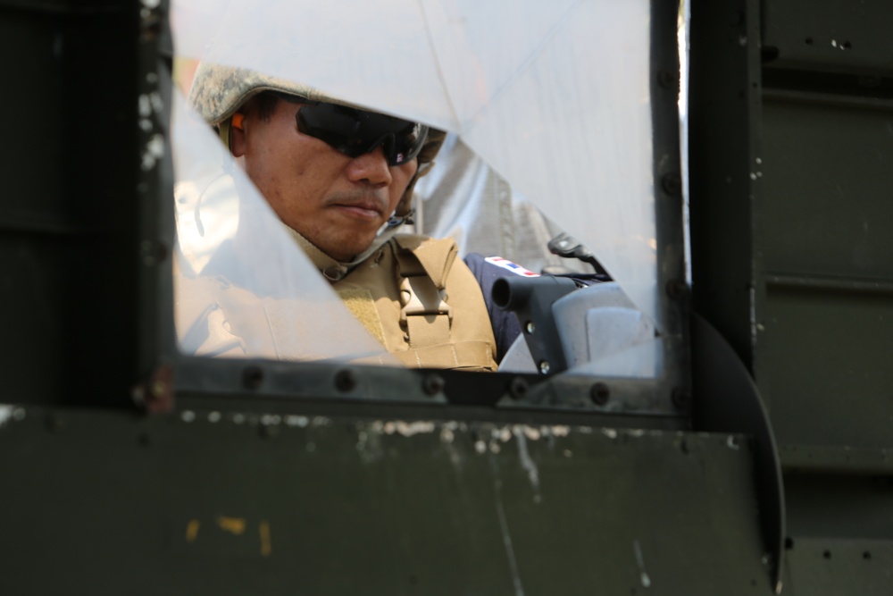 U.S. and Thai military firefighters test their crash, fire and rescue skills