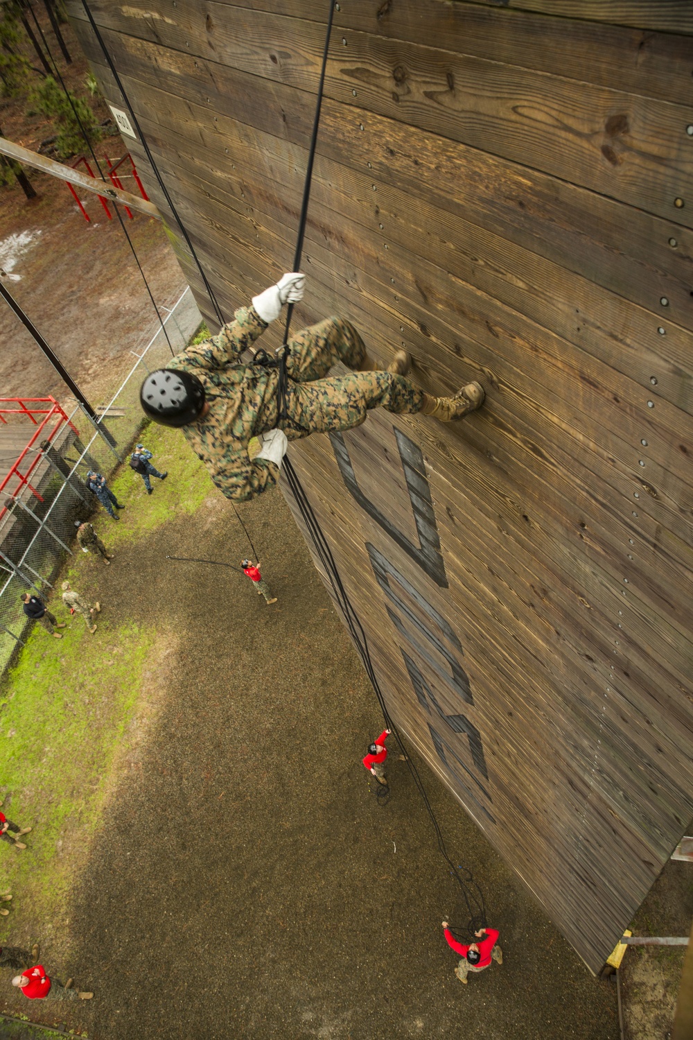 Marine recruits conquer Parris Island rappel tower