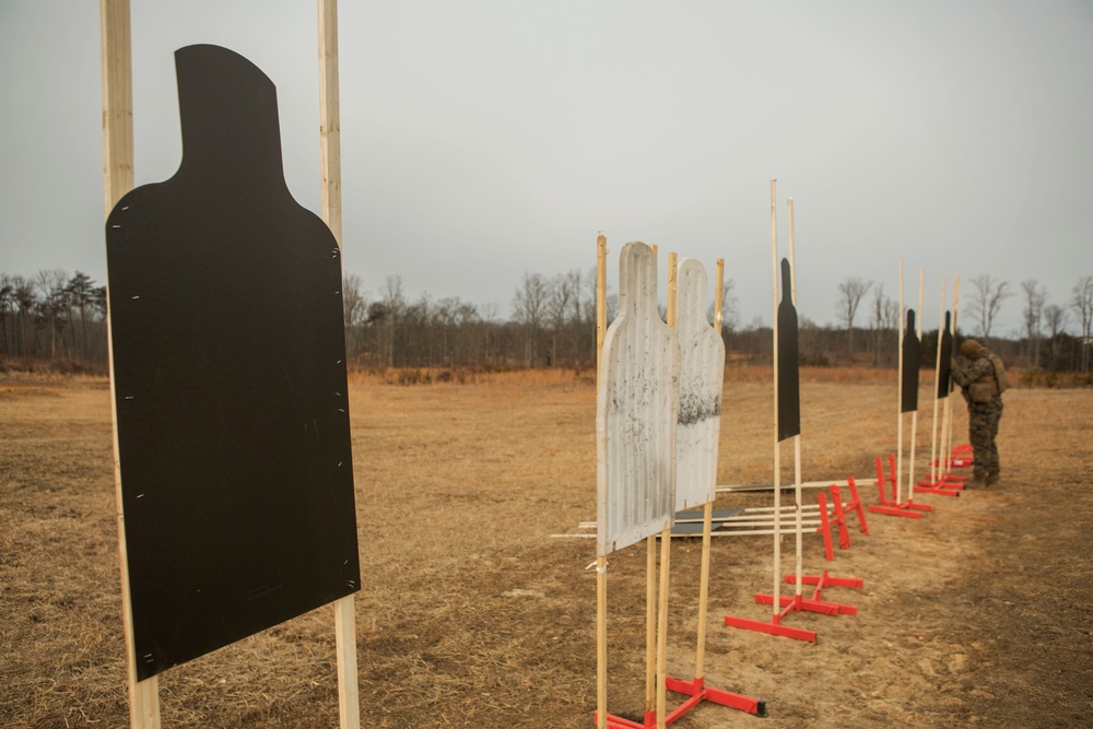 2nd Transportation Support Battalion Marines conduct range training at Quantico, Va.