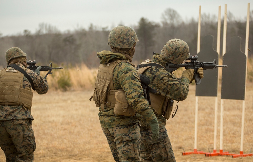2nd Transportation Support Battalion Marines conduct range training at Quantico, Va.