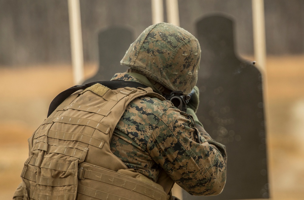2nd Transportation Support Battalion Marines conduct range training at Quantico, Va.