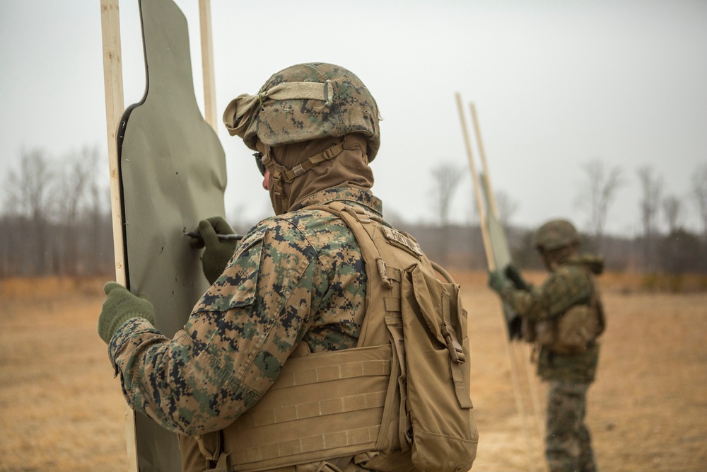 2nd Transportation Support Battalion Marines conduct range training at Quantico, Va.