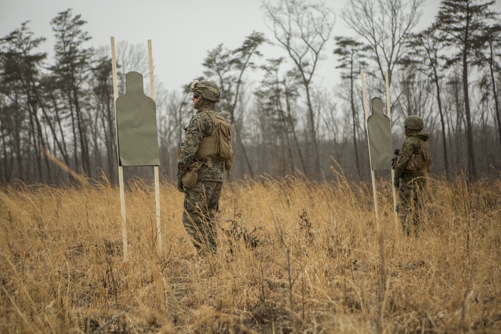 2nd Transportation Support Battalion Marines conduct range training at Quantico, Va.