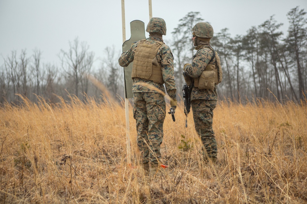 2nd Transportation Support Battalion Marines conduct range training at Quantico, Va.