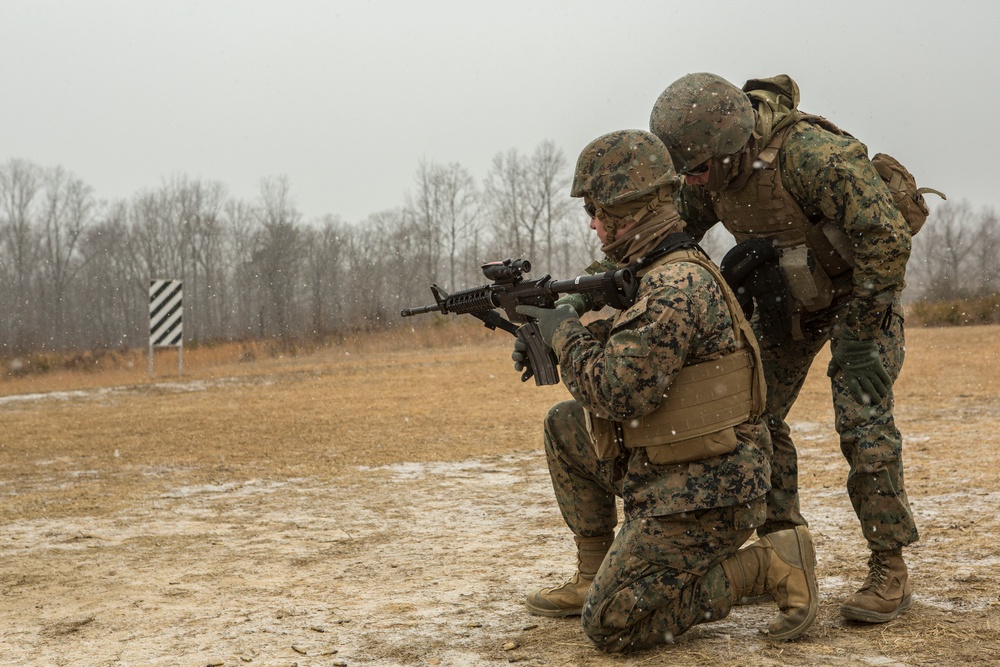 2nd Transportation Support Battalion Marines conduct range training at Quantico, Va.