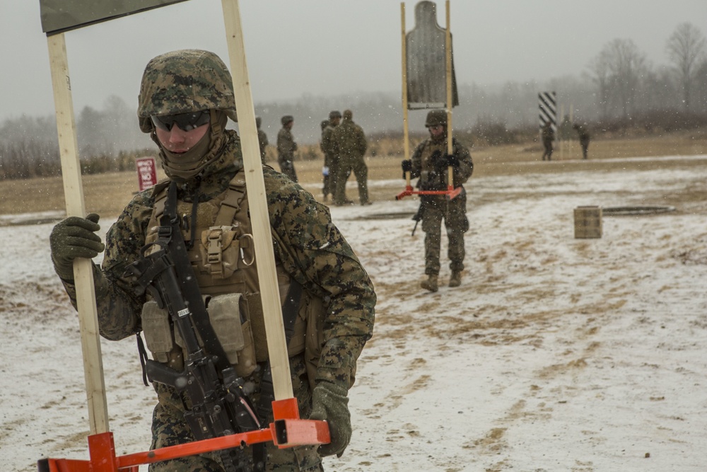 2nd Transportation Support Battalion Marines conduct range training at Quantico, Va.