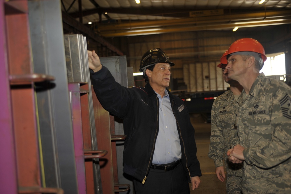 Local business owner and honorary commander provides tour for base commander