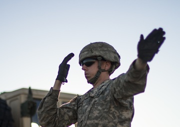 Cav command post preps in the desert