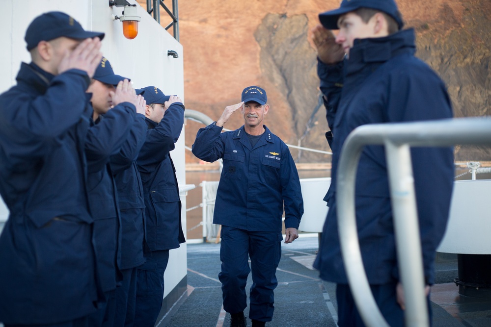 PACAREA Commander Vice Adm. Charles Ray visits CGC Alex Haley