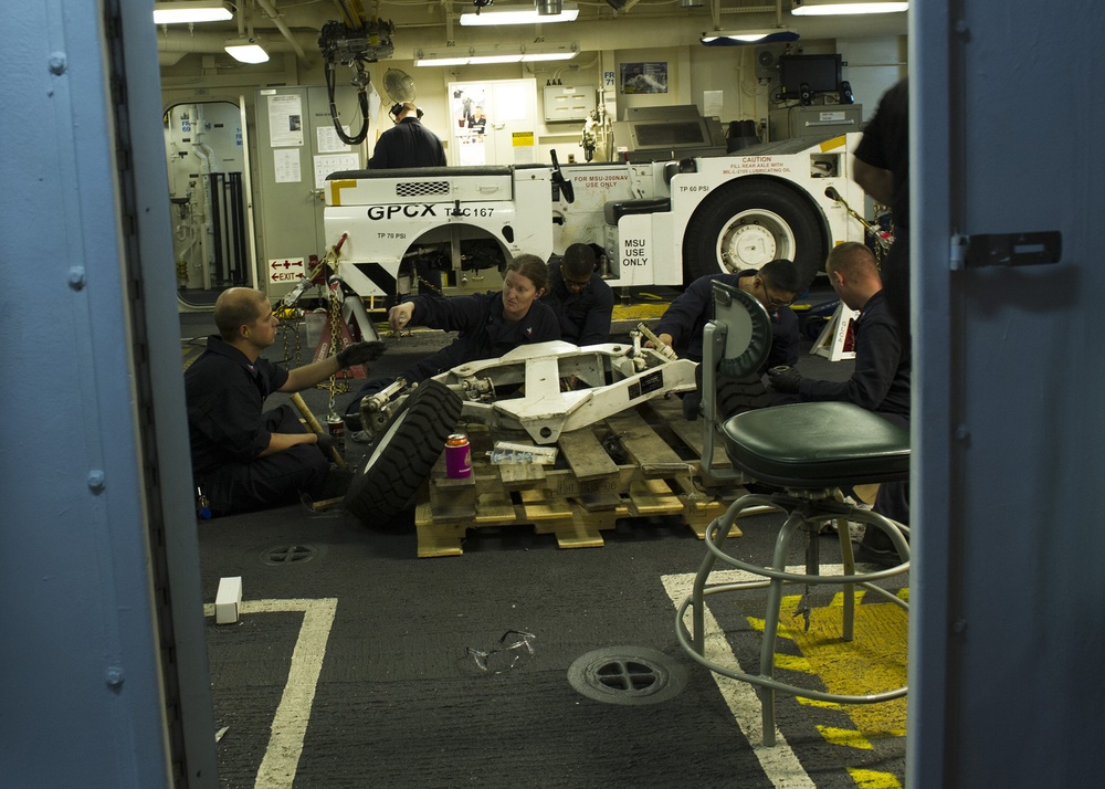 Maintenance aboard USS America