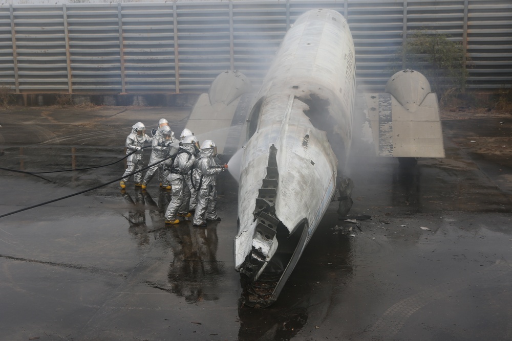 U.S. and Thai firefighters test their crash, fire and rescue skills