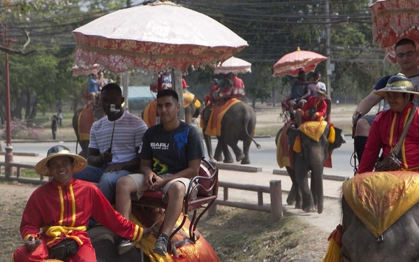 Cobra Gold Marines visit temples, elephants