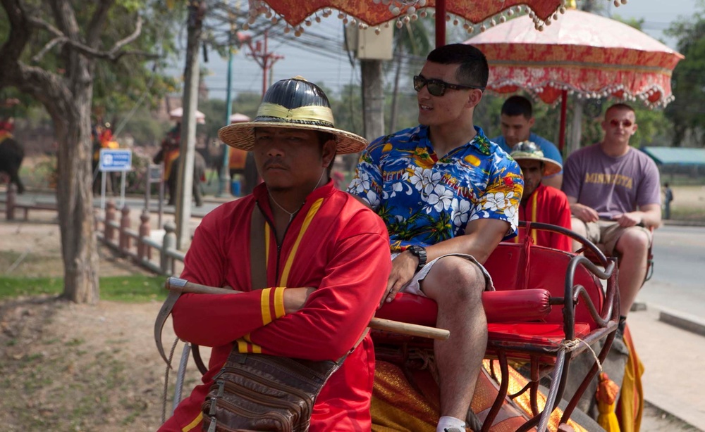 Cobra Gold Marines visit temples, elephants