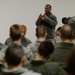 Airmen lay out map for fellow engineers