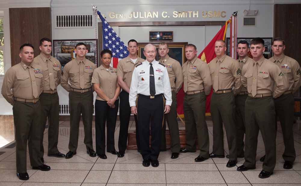 Chairman of the Joint Chiefs of Staff Gen. Martin E. Dempsey visits Camp Lejeune