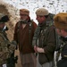 Georgian soldiers interact with simulated Afghan locals during the Situational Training Exercise