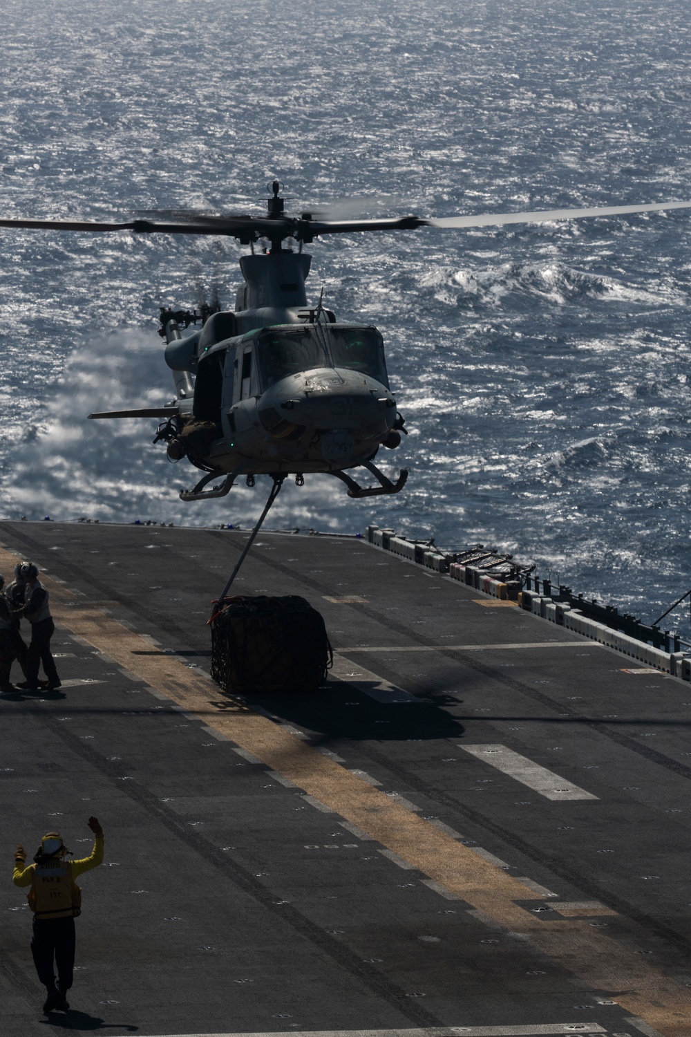 Helicopter Support Team training at sea