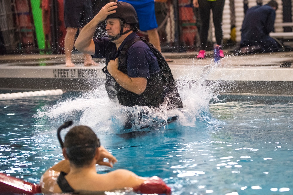 Coast Guard Maritime Safety and Security Team conducts water survivability training