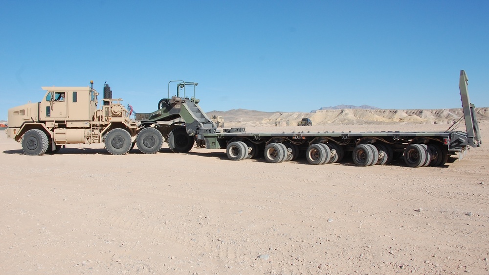 Heavy equipment transport training at the Nellis Armed Forces Reserve Center on Nellis Air Force Base, LV