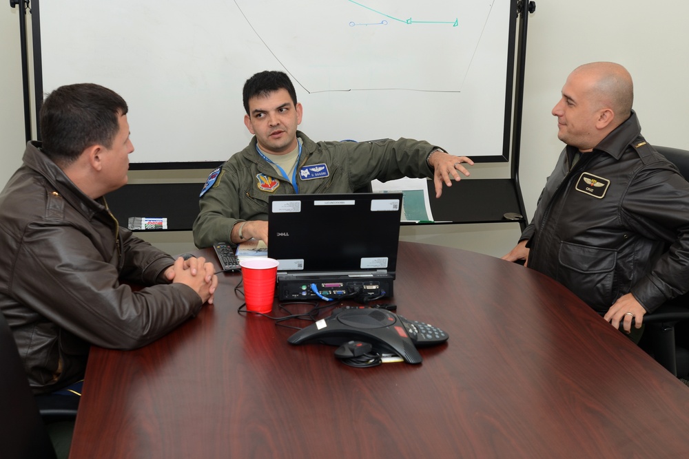 Colombian air force delegation visits the 169th Fighter Wing at McEntire Joint National Guard Base