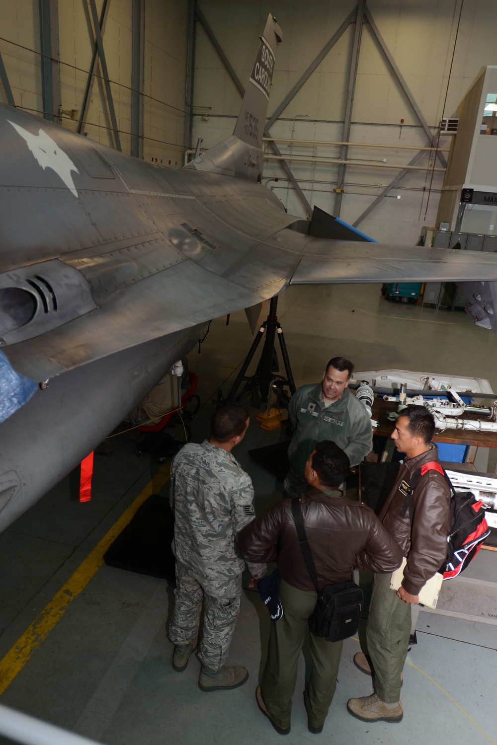 Colombian air force delegation visits the 169th Fighter Wing at McEntire Joint National Guard Base