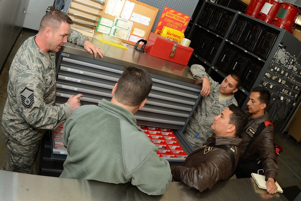 Colombian air force delegation visits the 169th Fighter Wing at McEntire Joint National Guard Base