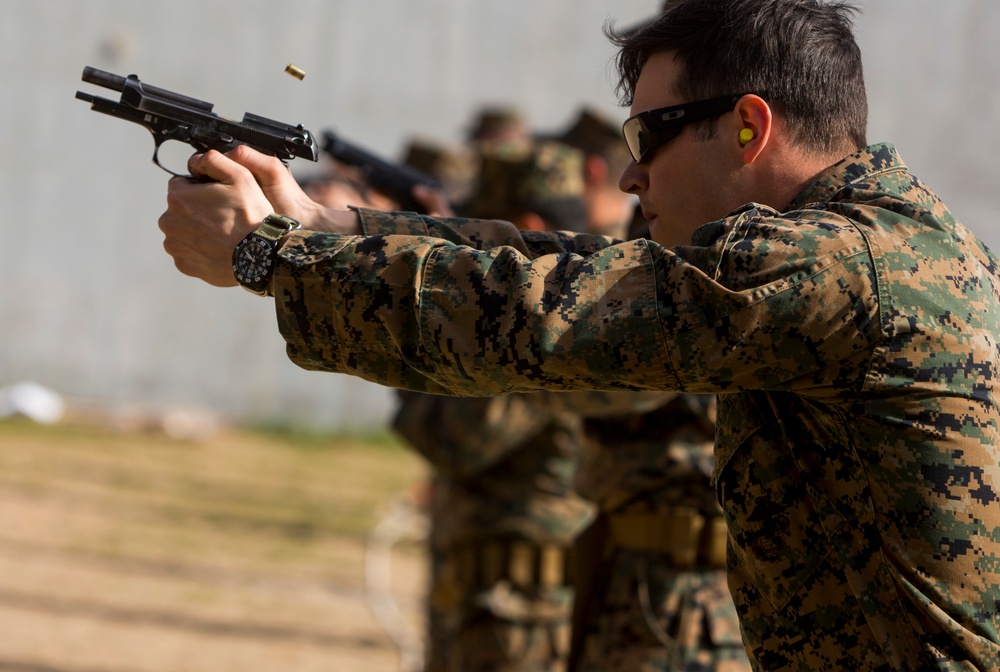 Pistol Qual: U.S. Marines maintain marksmanship